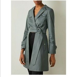 $328 NWT BCBGMAXAZRIA OPEN-PANEL TWILL TRENCH